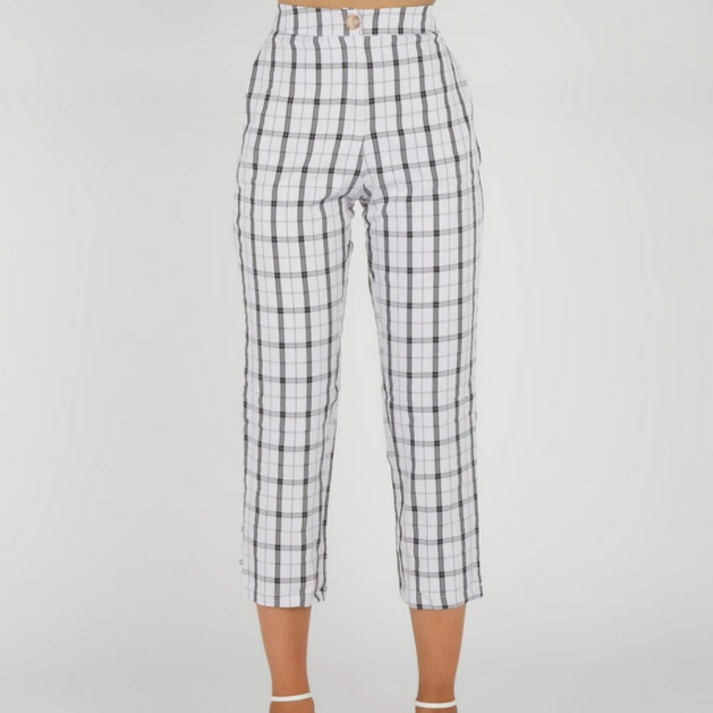 Mint Vanilla Plaid Cigarette Straight Dress Pant - Picture 13 of 13